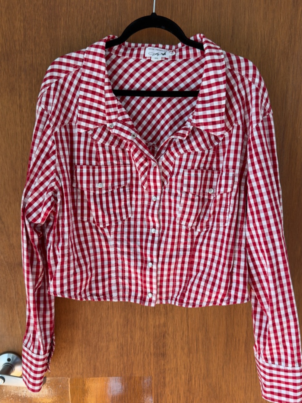 Good American Dolly’s Joleans Red and White Gingham Corset Top